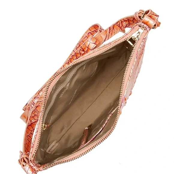 SOLD!! Brahmin Katie Melbourne Leather Crossbody Bag In Apricot Rose w/COA - Picture 7 of 11